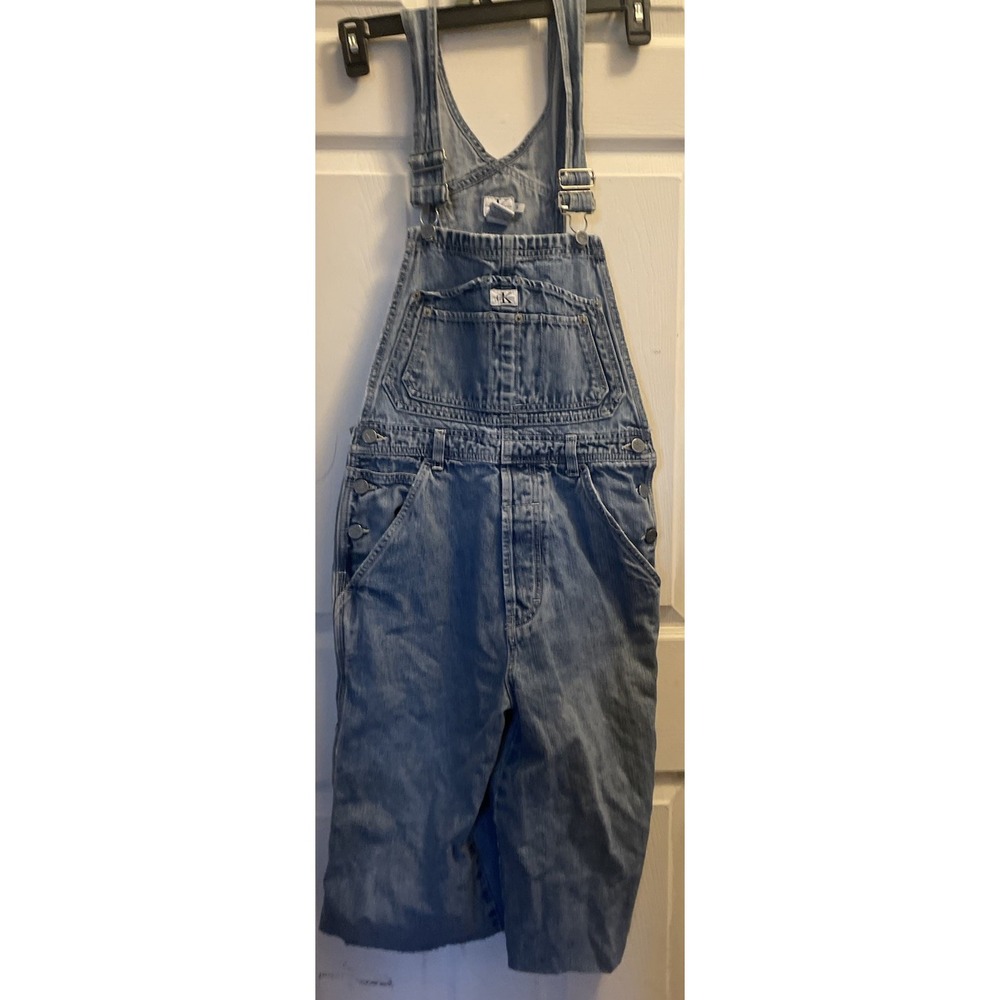 Calvin Klein Cut-Off Bib Overalls Size Small